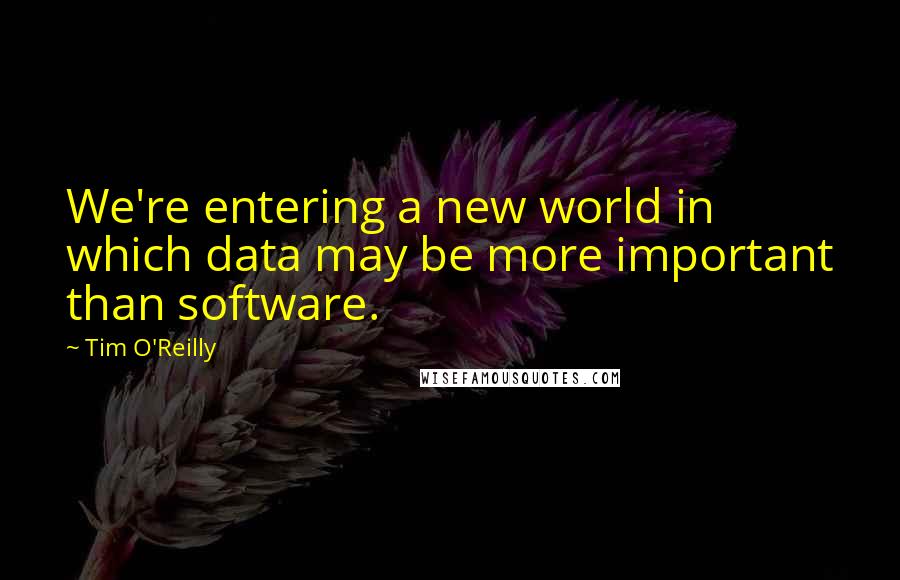 Tim O'Reilly Quotes: We're entering a new world in which data may be more important than software.
