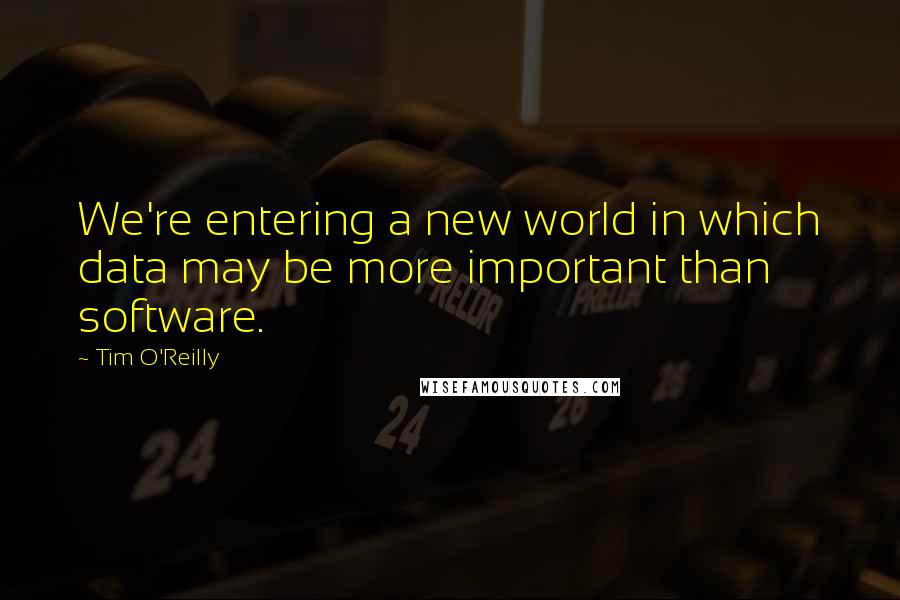 Tim O'Reilly Quotes: We're entering a new world in which data may be more important than software.