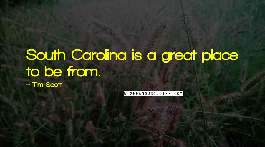 Tim Scott Quotes: South Carolina is a great place to be from.