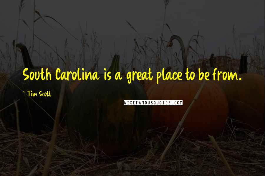 Tim Scott Quotes: South Carolina is a great place to be from.