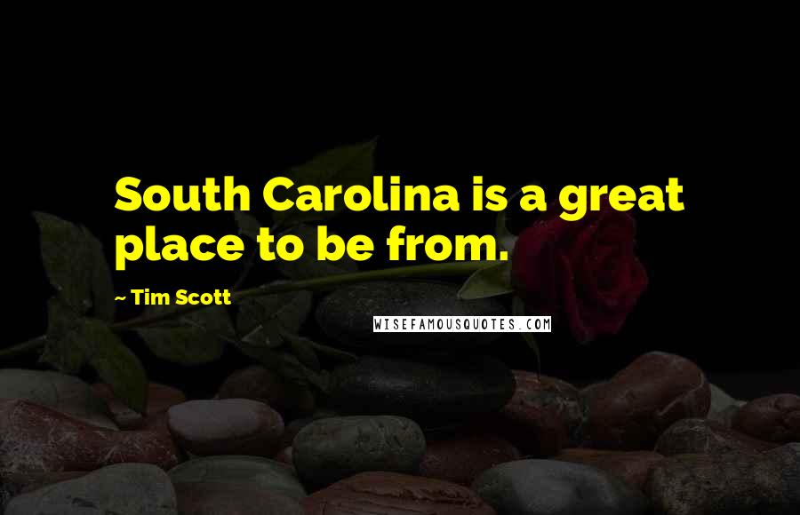 Tim Scott Quotes: South Carolina is a great place to be from.