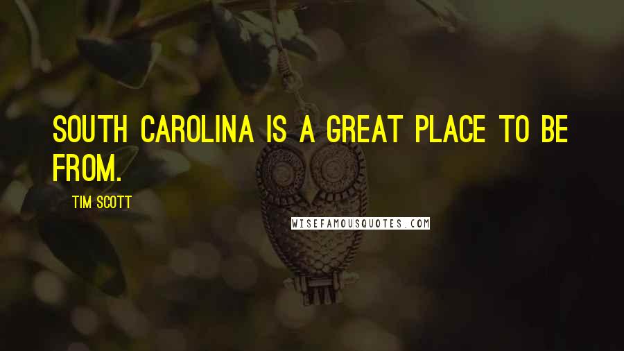 Tim Scott Quotes: South Carolina is a great place to be from.