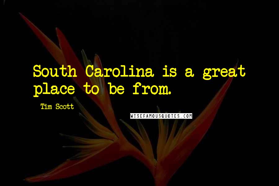 Tim Scott Quotes: South Carolina is a great place to be from.