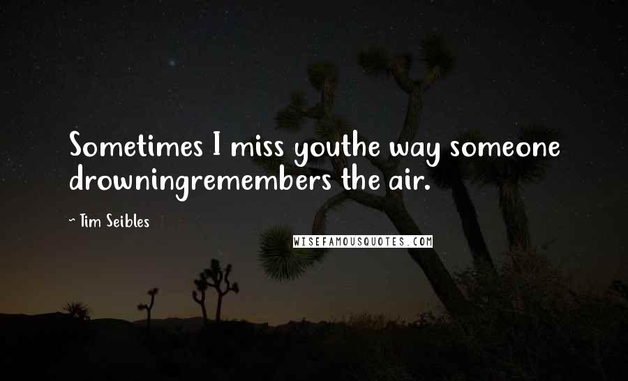 Tim Seibles Quotes: Sometimes I miss youthe way someone drowningremembers the air.