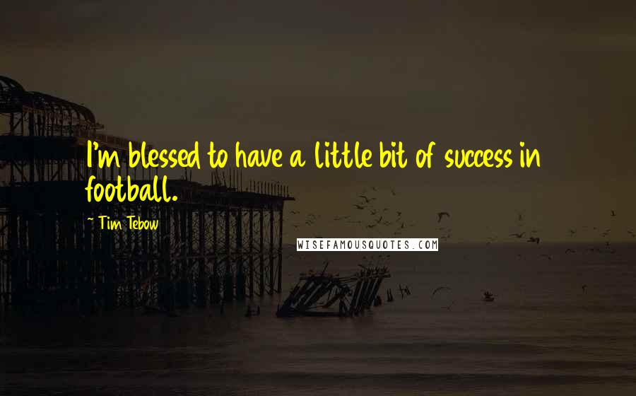 Tim Tebow Quotes: I'm blessed to have a little bit of success in football.