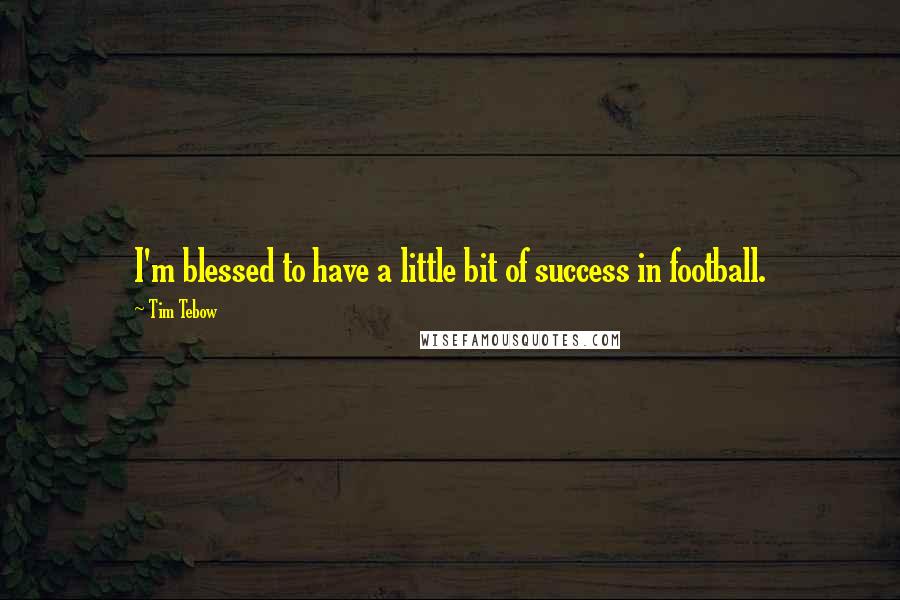 Tim Tebow Quotes: I'm blessed to have a little bit of success in football.