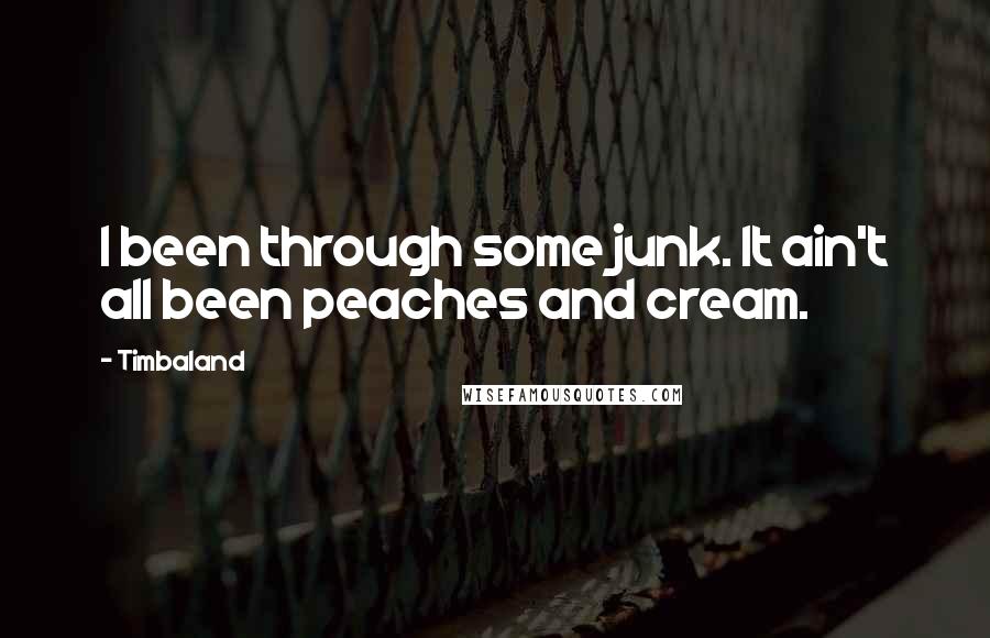 Timbaland Quotes: I been through some junk. It ain't all been peaches and cream.