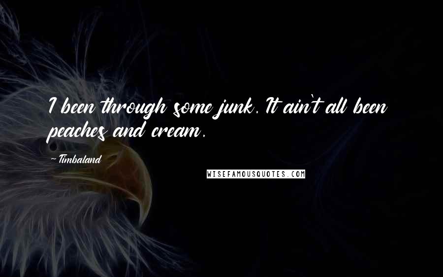 Timbaland Quotes: I been through some junk. It ain't all been peaches and cream.
