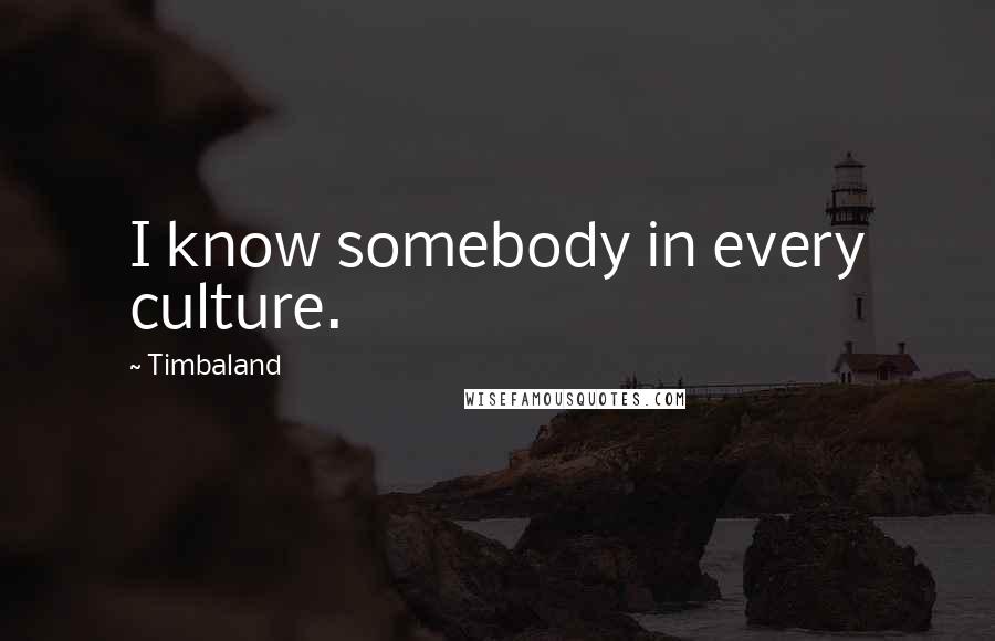 Timbaland Quotes: I know somebody in every culture.