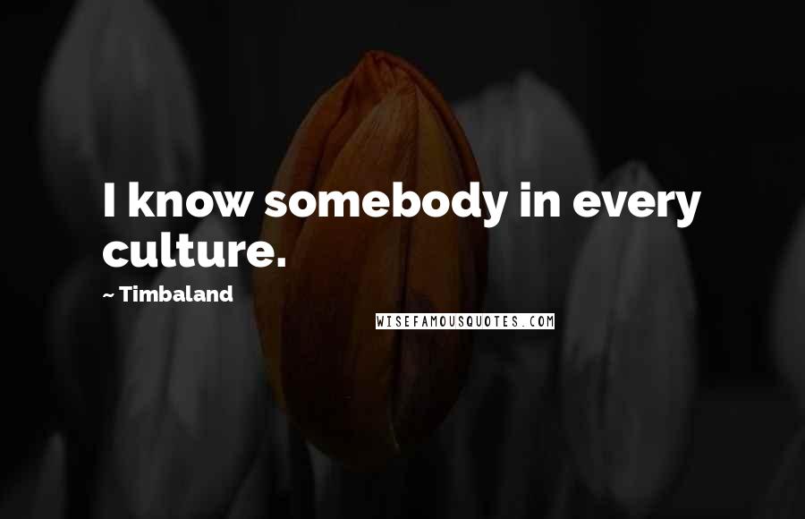 Timbaland Quotes: I know somebody in every culture.