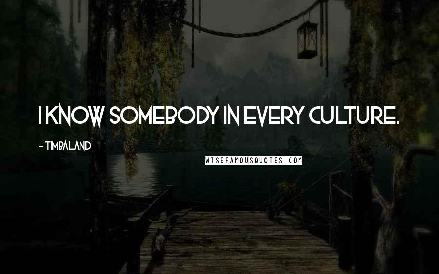 Timbaland Quotes: I know somebody in every culture.