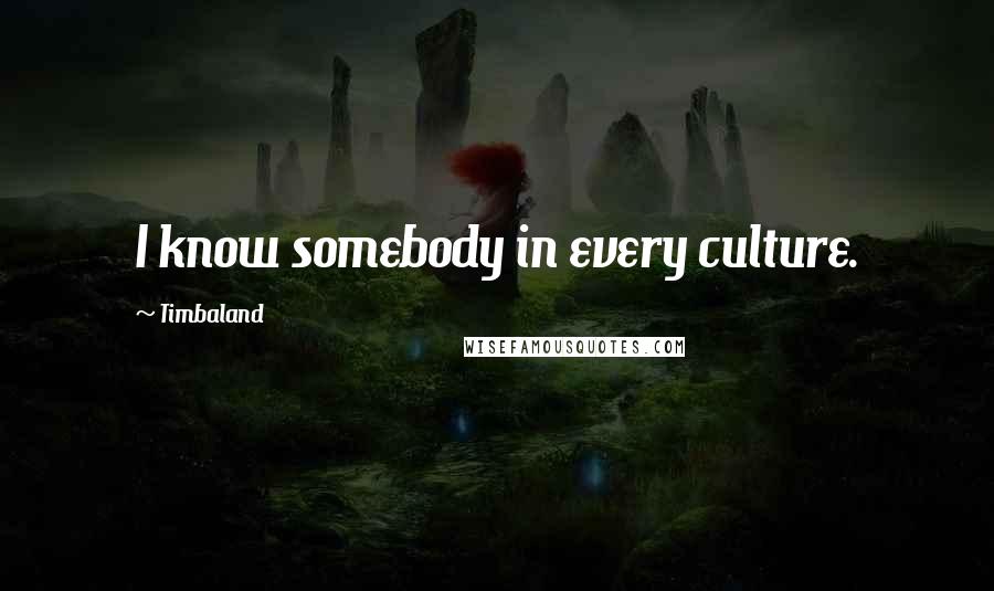 Timbaland Quotes: I know somebody in every culture.