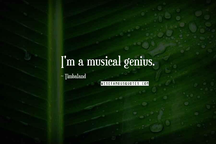 Timbaland Quotes: I'm a musical genius.