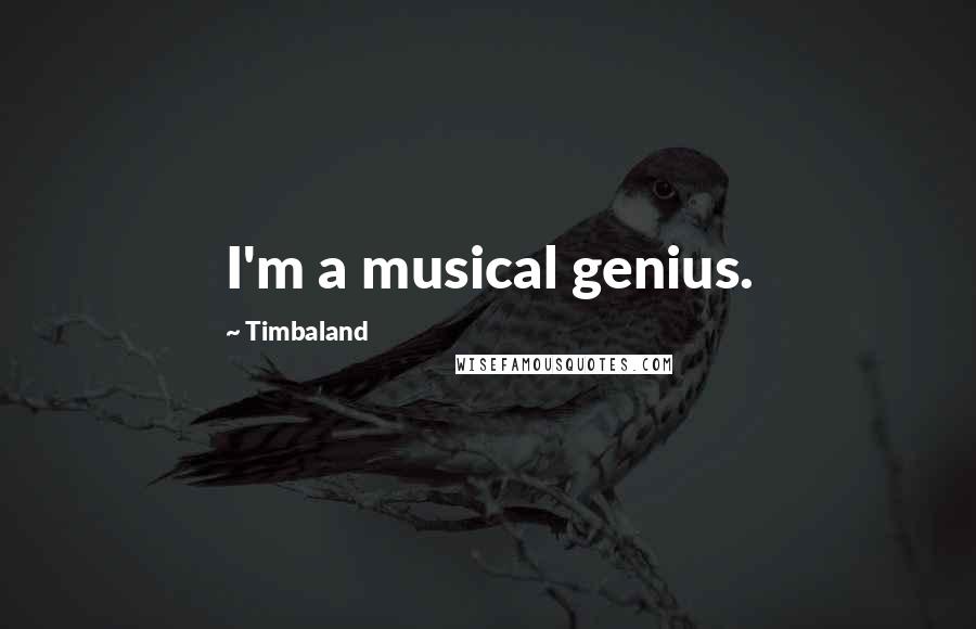 Timbaland Quotes: I'm a musical genius.