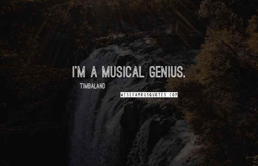 Timbaland Quotes: I'm a musical genius.