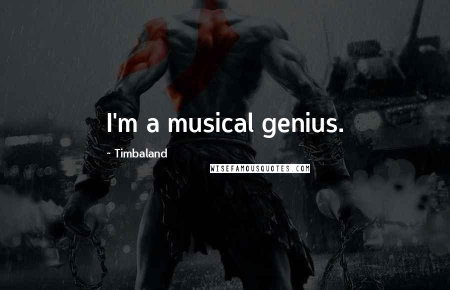 Timbaland Quotes: I'm a musical genius.