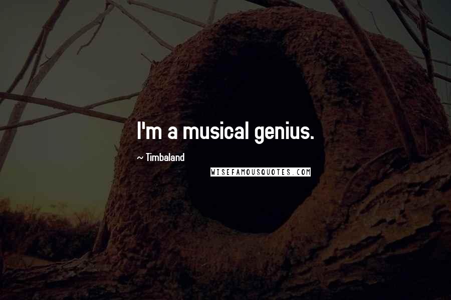 Timbaland Quotes: I'm a musical genius.