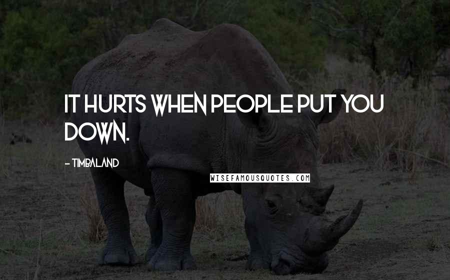 Timbaland Quotes: It hurts when people put you down.