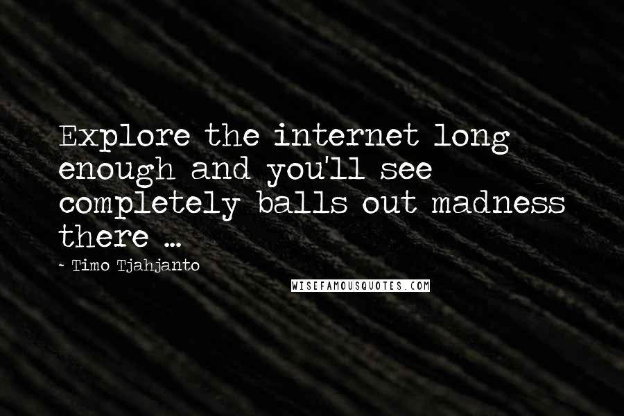 Timo Tjahjanto Quotes: Explore the internet long enough and you'll see completely balls out madness there ...