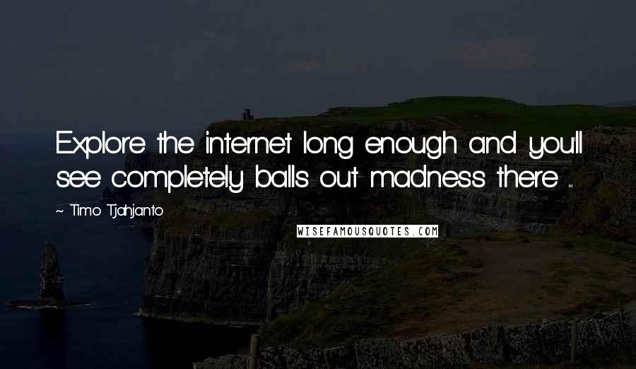 Timo Tjahjanto Quotes: Explore the internet long enough and you'll see completely balls out madness there ...