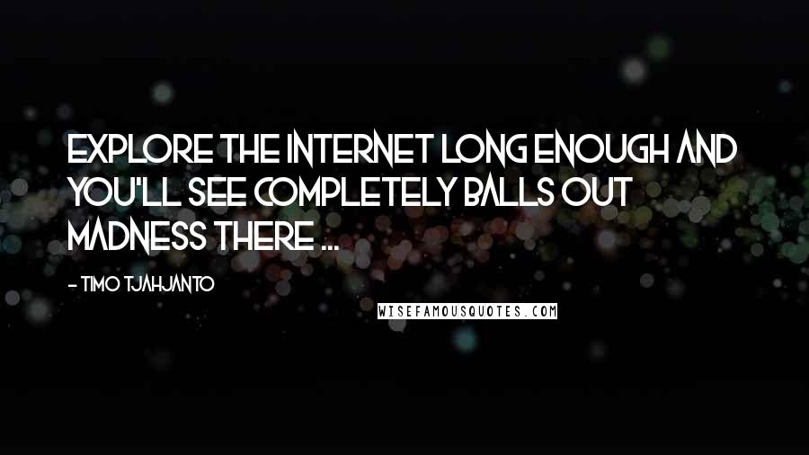 Timo Tjahjanto Quotes: Explore the internet long enough and you'll see completely balls out madness there ...