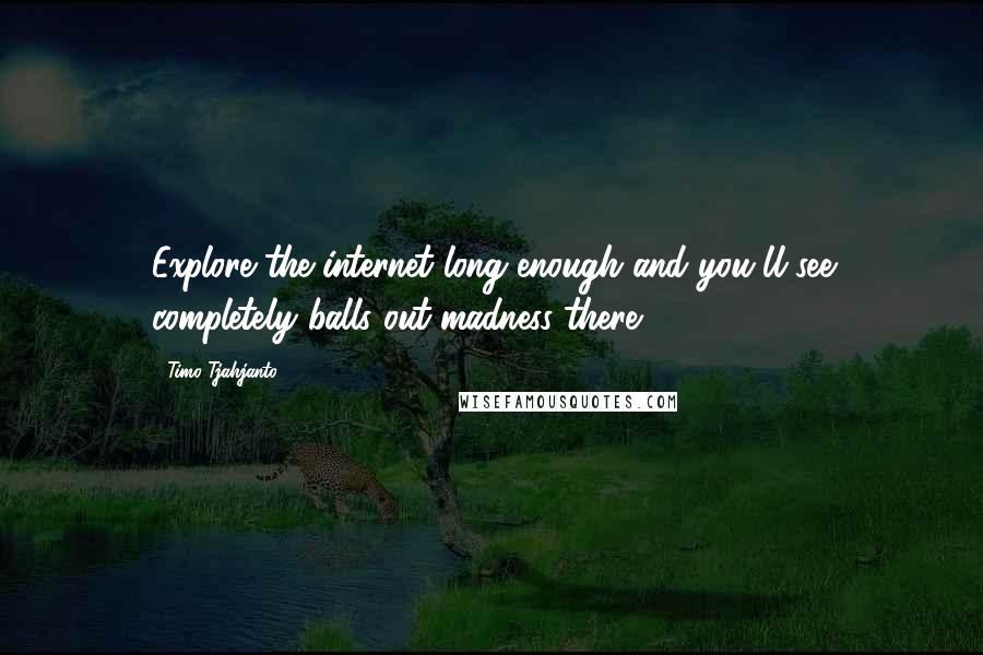 Timo Tjahjanto Quotes: Explore the internet long enough and you'll see completely balls out madness there ...