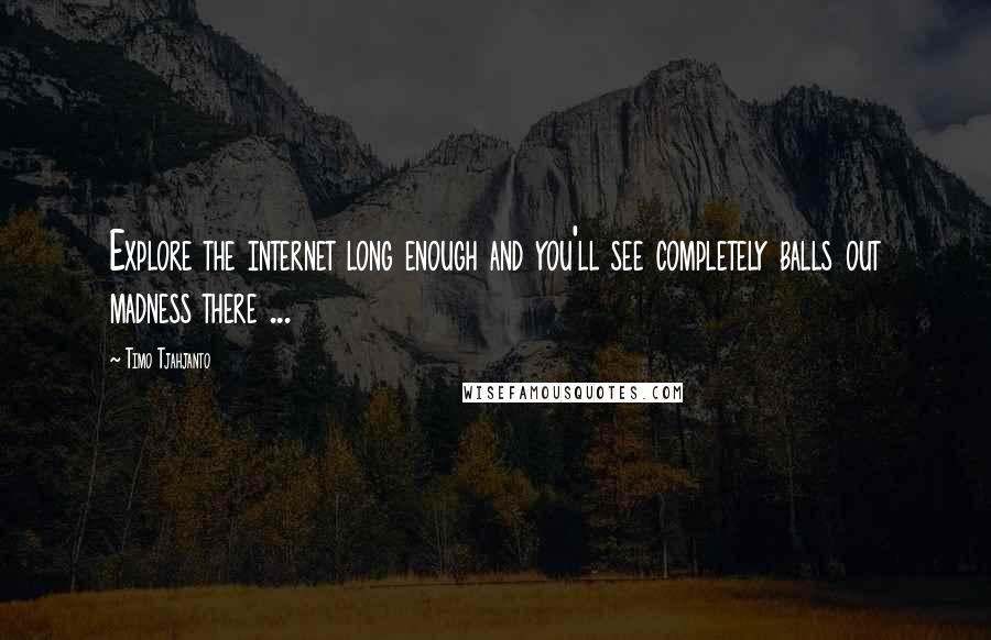 Timo Tjahjanto Quotes: Explore the internet long enough and you'll see completely balls out madness there ...