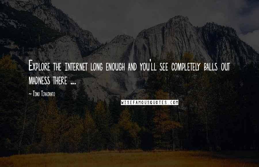 Timo Tjahjanto Quotes: Explore the internet long enough and you'll see completely balls out madness there ...