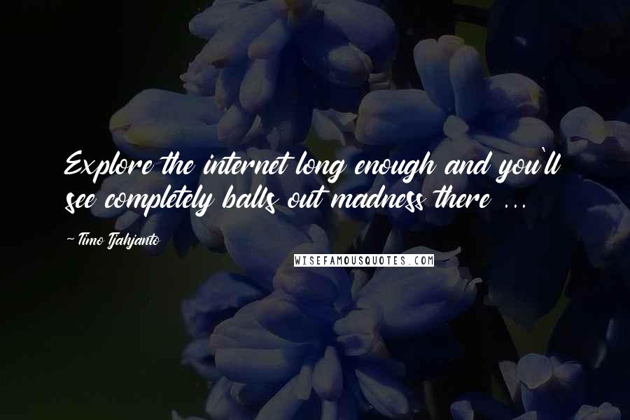 Timo Tjahjanto Quotes: Explore the internet long enough and you'll see completely balls out madness there ...