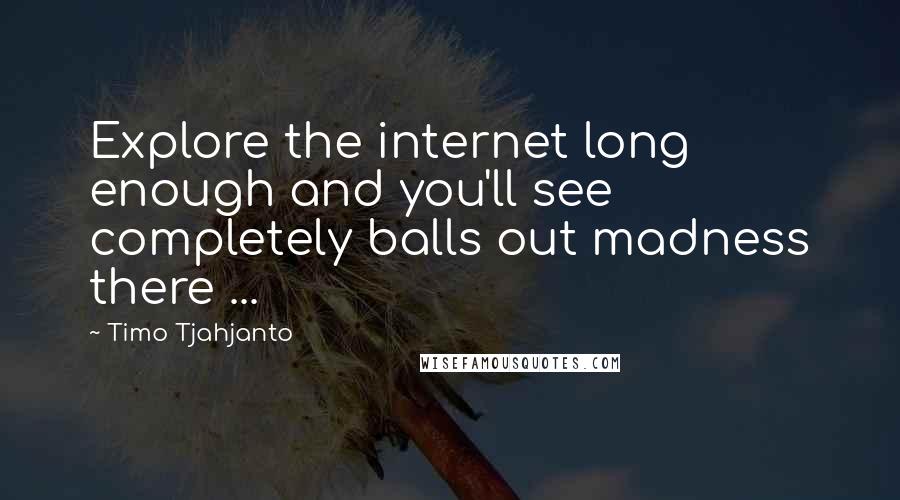 Timo Tjahjanto Quotes: Explore the internet long enough and you'll see completely balls out madness there ...