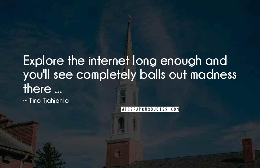 Timo Tjahjanto Quotes: Explore the internet long enough and you'll see completely balls out madness there ...