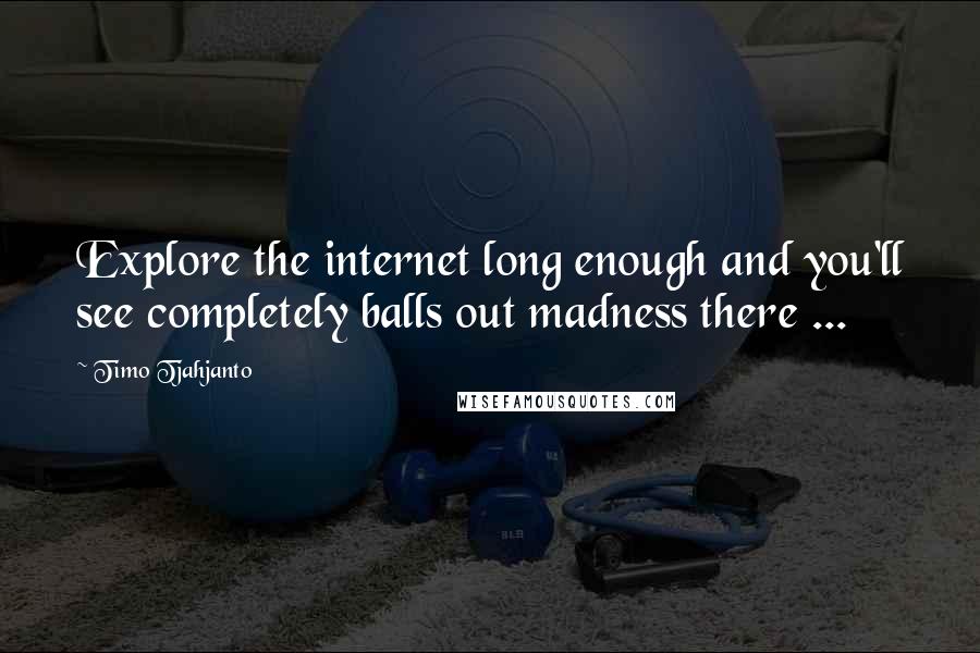 Timo Tjahjanto Quotes: Explore the internet long enough and you'll see completely balls out madness there ...