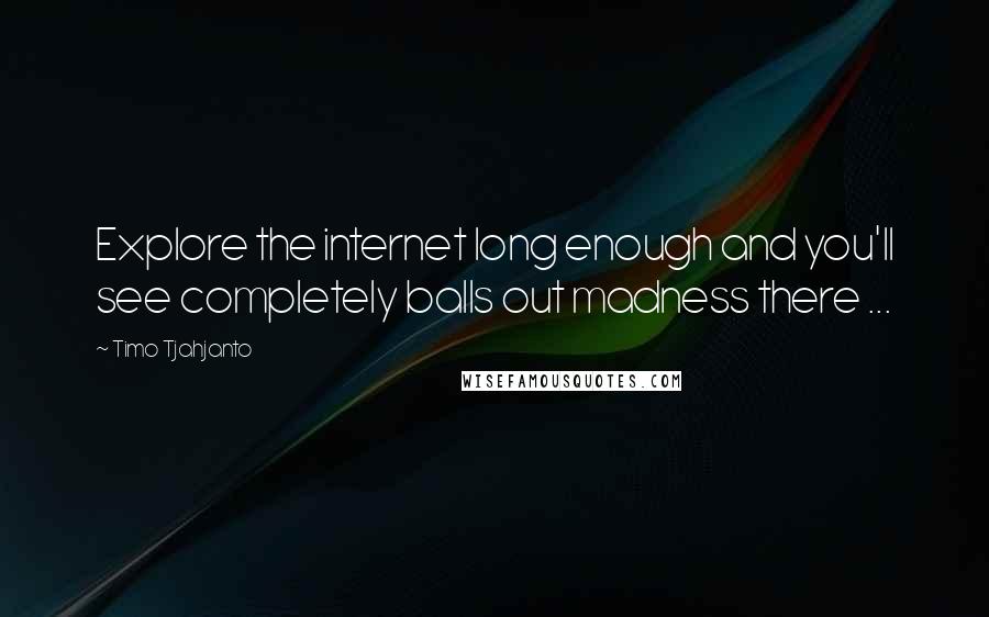 Timo Tjahjanto Quotes: Explore the internet long enough and you'll see completely balls out madness there ...