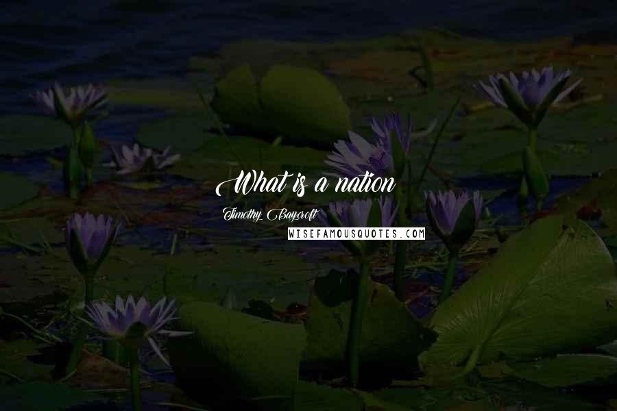 Timothy Baycroft Quotes: What is a nation?