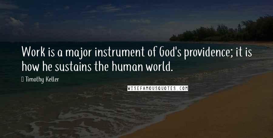 Timothy Keller Quotes: Work is a major instrument of God's providence; it is how he sustains the human world.