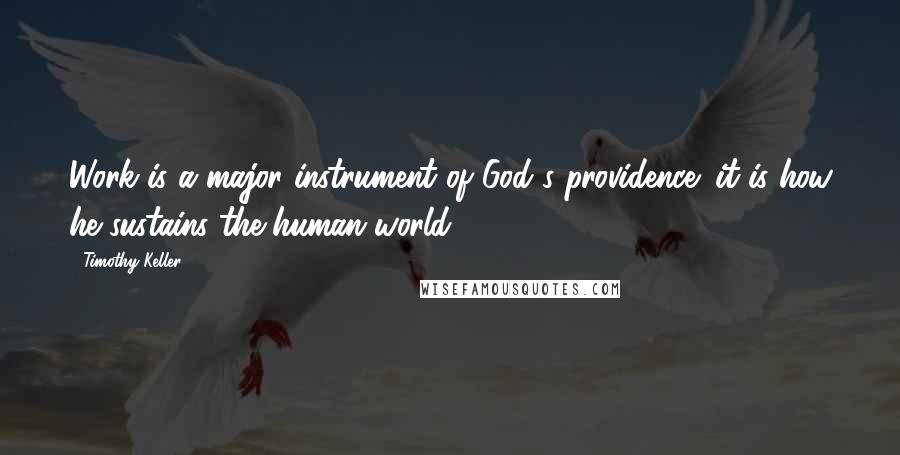 Timothy Keller Quotes: Work is a major instrument of God's providence; it is how he sustains the human world.