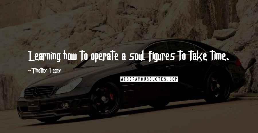 Timothy Leary Quotes: Learning how to operate a soul figures to take time.
