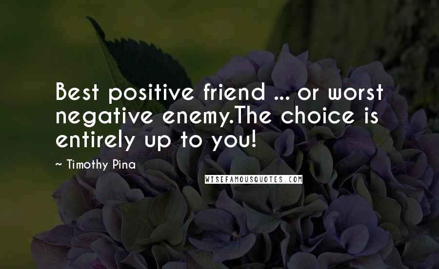 Timothy Pina Quotes: Best positive friend ... or worst negative enemy.The choice is entirely up to you!