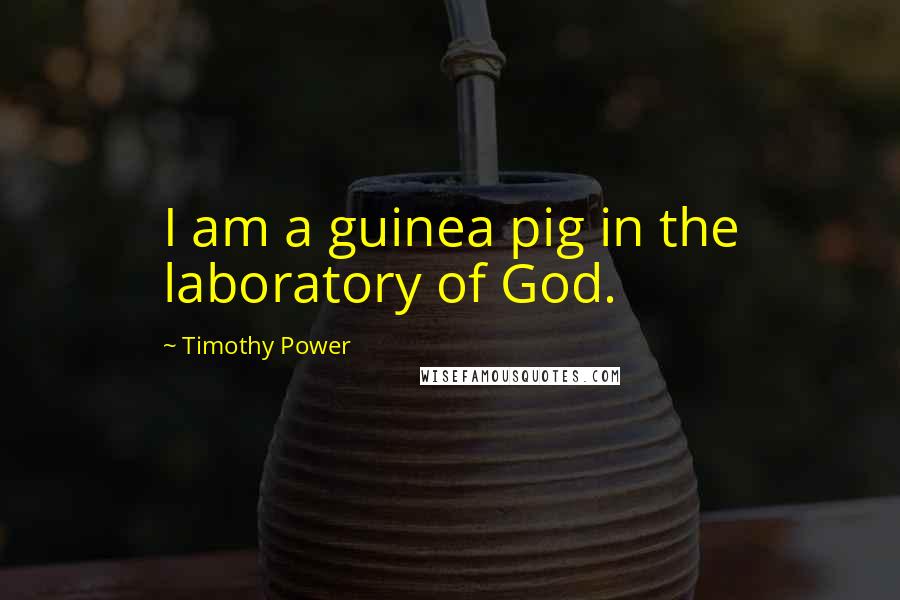 Timothy Power Quotes: I am a guinea pig in the laboratory of God.
