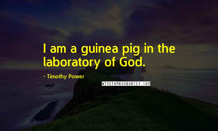 Timothy Power Quotes: I am a guinea pig in the laboratory of God.