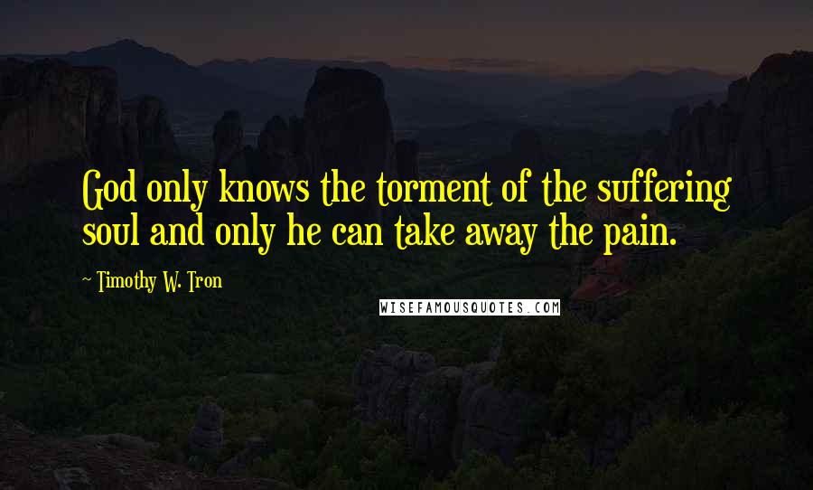 Timothy W. Tron Quotes: God only knows the torment of the suffering soul and only he can take away the pain.