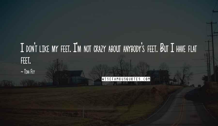 Tina Fey Quotes: I don't like my feet. I'm not crazy about anybody's feet. But I have flat feet.