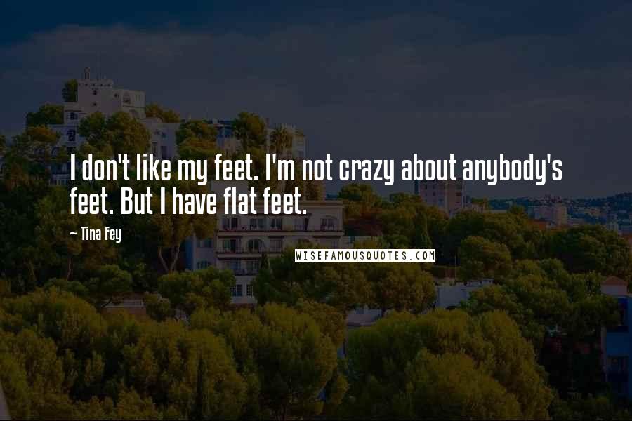 Tina Fey Quotes: I don't like my feet. I'm not crazy about anybody's feet. But I have flat feet.