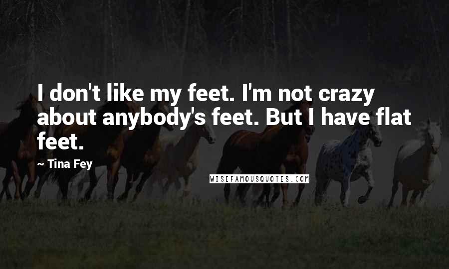 Tina Fey Quotes: I don't like my feet. I'm not crazy about anybody's feet. But I have flat feet.