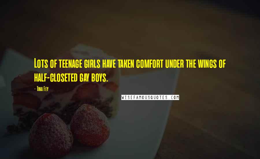 Tina Fey Quotes: Lots of teenage girls have taken comfort under the wings of half-closeted gay boys.