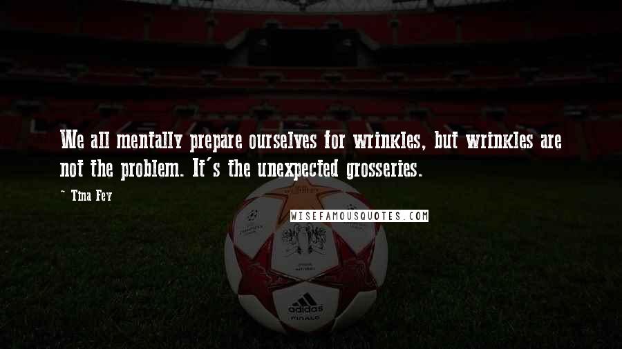 Tina Fey Quotes: We all mentally prepare ourselves for wrinkles, but wrinkles are not the problem. It's the unexpected grosseries.