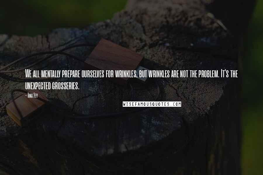 Tina Fey Quotes: We all mentally prepare ourselves for wrinkles, but wrinkles are not the problem. It's the unexpected grosseries.