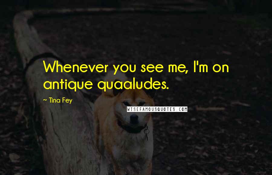 Tina Fey Quotes: Whenever you see me, I'm on antique quaaludes.