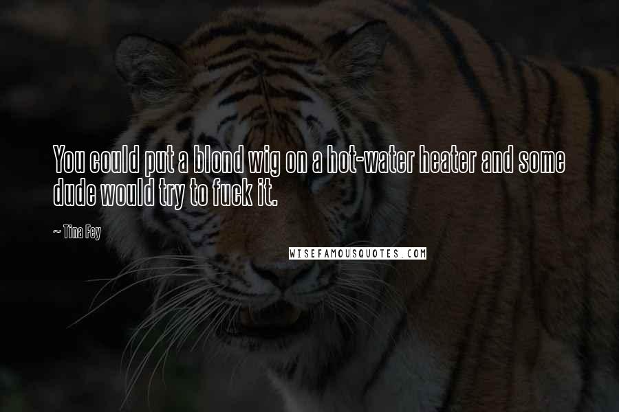 Tina Fey Quotes: You could put a blond wig on a hot-water heater and some dude would try to fuck it.
