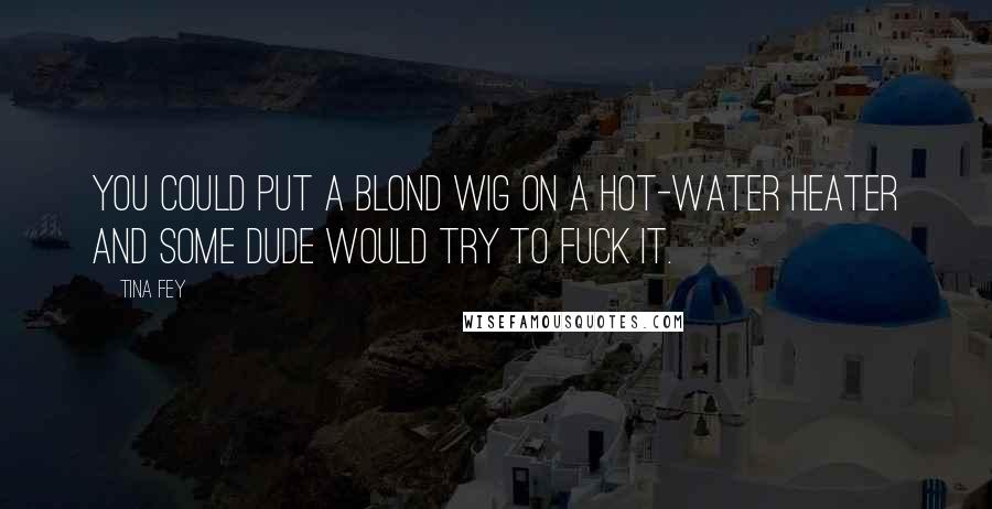 Tina Fey Quotes: You could put a blond wig on a hot-water heater and some dude would try to fuck it.